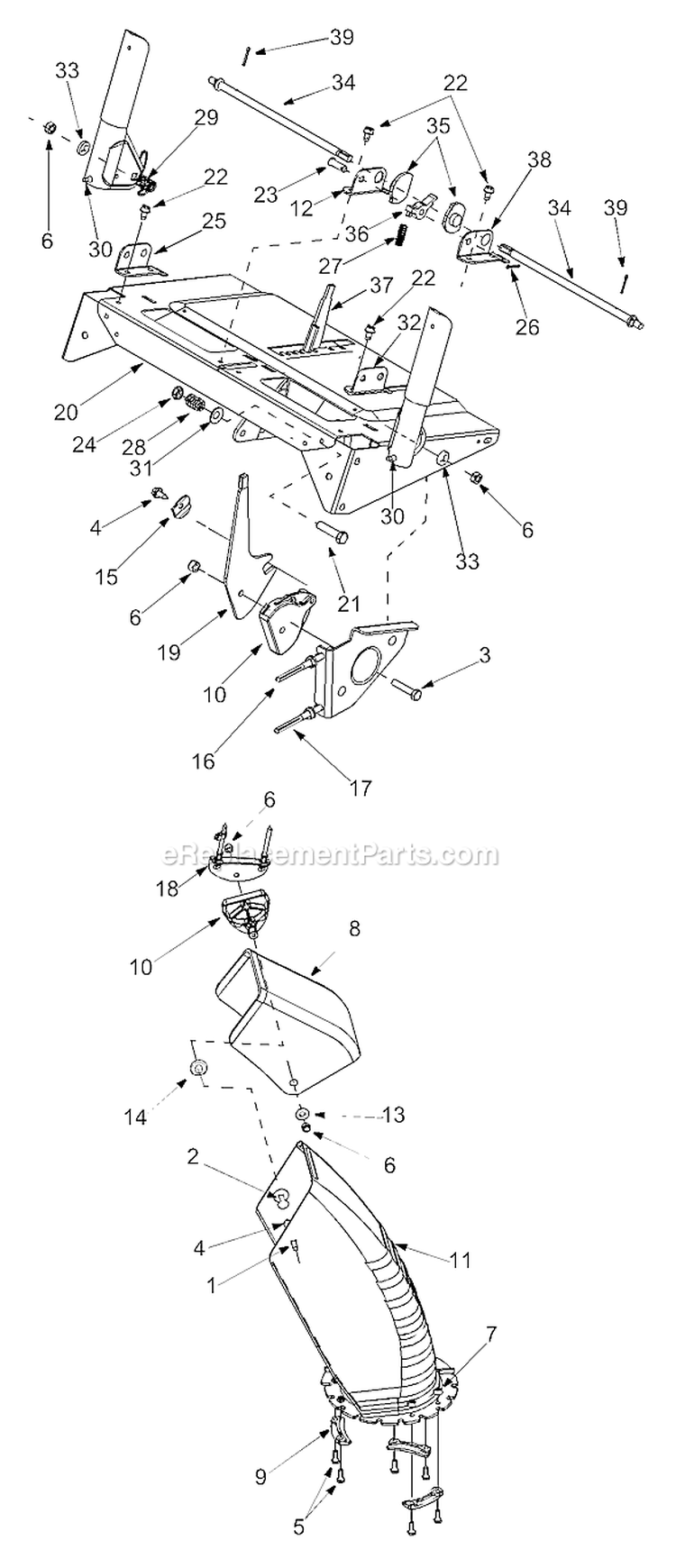 Page E Diagram and Parts List for 31AE993J401 2004 Yard Man Snow Blower